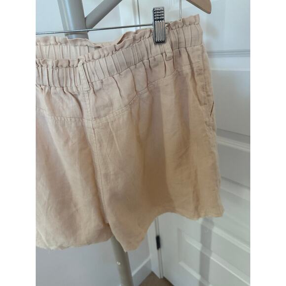 Cloth & Stone Evereve Tie Waist Linen Blend Shorts Warm Sand Size Medium - Picture 8 of 11